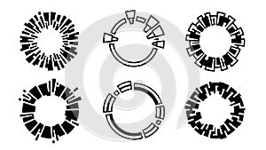Abstract Circular Tech Elements Set