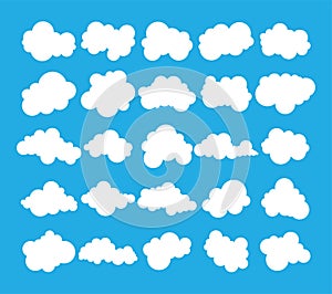 Set of abstract cloud illustration design. Modern flat sky cloud design template