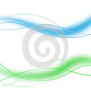 set of abstract color wave smoke transparent blue green wavy design. eps 10