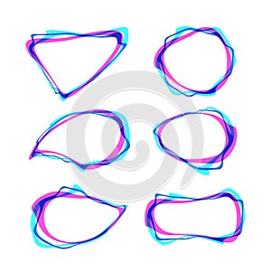 Set of abstract colorful speech bubbles.