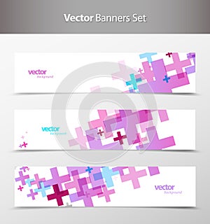 Set of abstract colorful web headers.