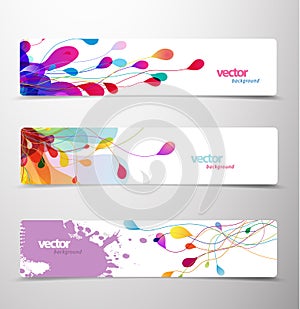 Set of abstract colorful web headers.