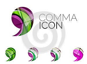 Set of abstract comma icon, business logotype