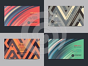 Set of abstract creative Business card design layout template with colorful background.