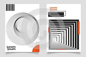 Set of abstract creative minimalist art composition