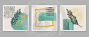 Set of abstract creative minimalist posters for wall art.