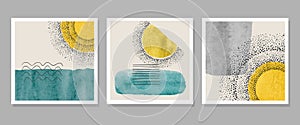 Set of abstract creative minimalist posters for wall art.