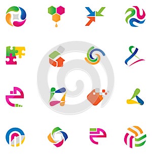Set of abstract design elements