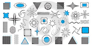 Set of abstract elements and geometric shapes. Forms, lines, abstractions. Vector graphic design. EPS 10.