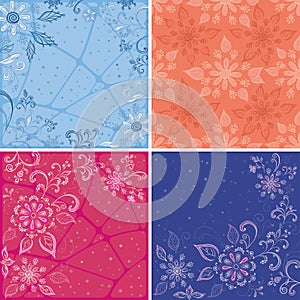 Set abstract floral backgrounds