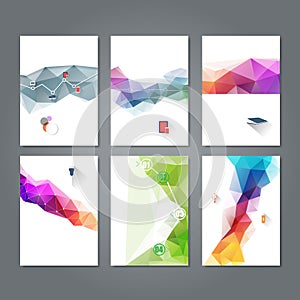 Set of abstract flyer template geometric triangular abstract modern backgrounds, vector & illustration