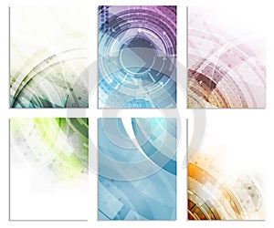 Set of abstract flyer template, magazine, brochure, cover design or corporate banner