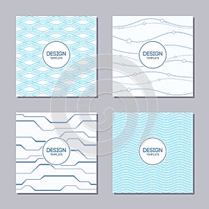 Set of 4 abstract frames and seamless patterns.