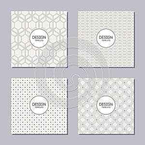 Set of 4 abstract frames and seamless patterns.