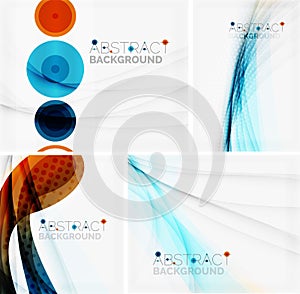 Set of abstract geometric backgrounds. Waves