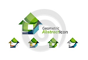 Set of abstract geometric company logo home, house