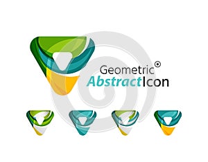 Set of abstract geometric company logo triangles