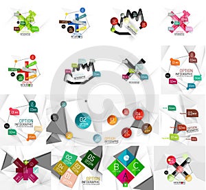 Set of abstract geometric paper infographic banner