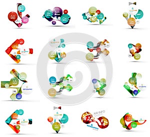 Set of abstract geometric paper infographic banner