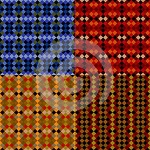 Set of abstract geometric seamless pattern backgrounds