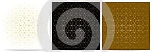 Set of abstract geometric seamless pattern with golden lines luxury of black,white,and gold background