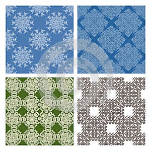 Set of abstract geometric seamless patterns.