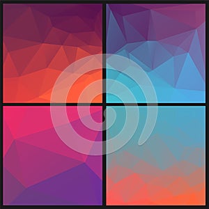 Set of abstract geometric triangles backgrounds.