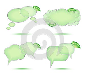 Set of abstract glossy speech bubble