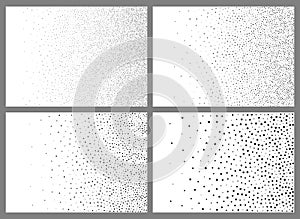 Set of Abstract Gradient Halftone Dots Backgrounds. A4 paper size, vector illustration