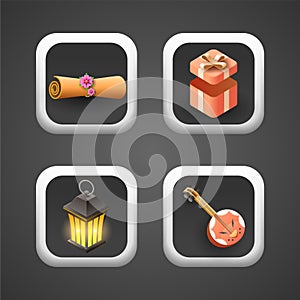 Set Abstract Gradient Square Collection Icons Symbols Signs Shadow Logotype Vector Design User Interface Elements Neumorphic Ui Ux