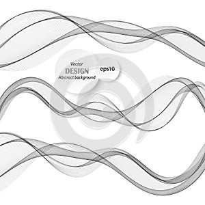 Set of abstract gray wave smoke transparent wavy design purple vector eps10