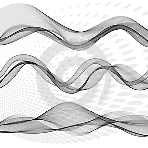 Set of abstract gray wave smoke transparent wavy design purple vector eps10