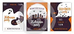 Set of abstract Halloween party backgrounds 02