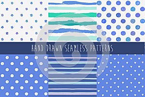 Set of abstract hand drawn patterns.