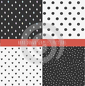 Set of abstract hand drawn patterns.