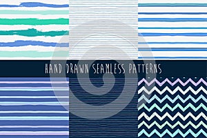 Set of abstract hand drawn patterns.