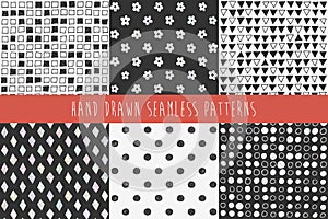 Set of abstract hand drawn patterns.