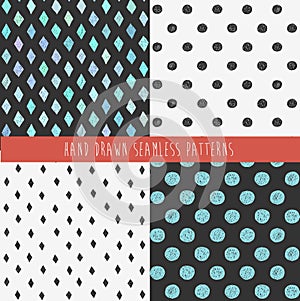 Set of abstract hand drawn patterns.