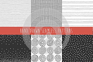 Set of abstract hand drawn patterns.