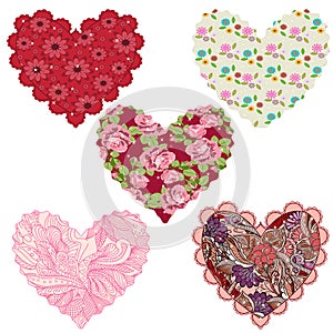 Set of abstract hearts for your design.