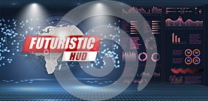 Set abstract HUD elements for UI UX design. Statistic and data, information infographic.