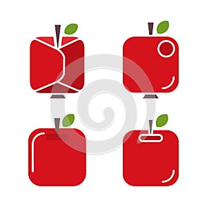 Set of abstract icons apples. Vector