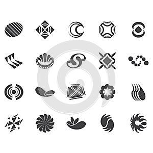Set of abstract icons. Vector illustration decorative background design