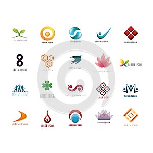 Set of abstract icons. Vector illustration decorative background design