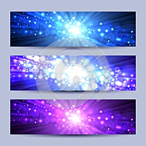 Set of abstract lights backgrounds
