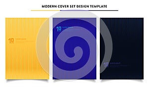 Set of abstract lines patterns minimal covers design template.