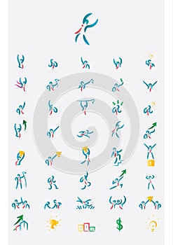 Set of abstract man icon. Vector illustration decorative background design