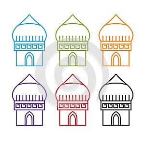 Set of abstract middle east buildings vector design template