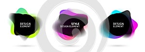 Set of abstract modern graphic elements. Dynamical colored forms and line. Gradient abstract banners with flowing liquid