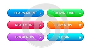 Set of abstract modern interface buttons